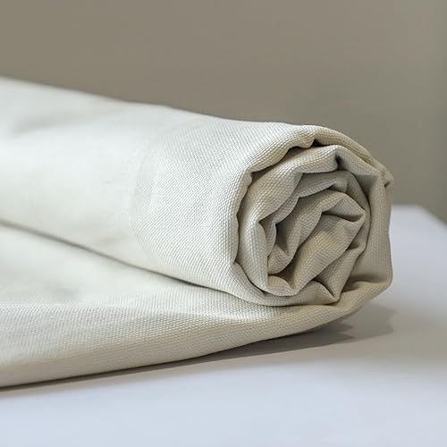 Vista 3 de Simple&Opulence The Yard, tela de lona 100% algodón, 10 onzas, 59 pulgadas, tela de pato natural, peso medio para pintar, coser, manualidades