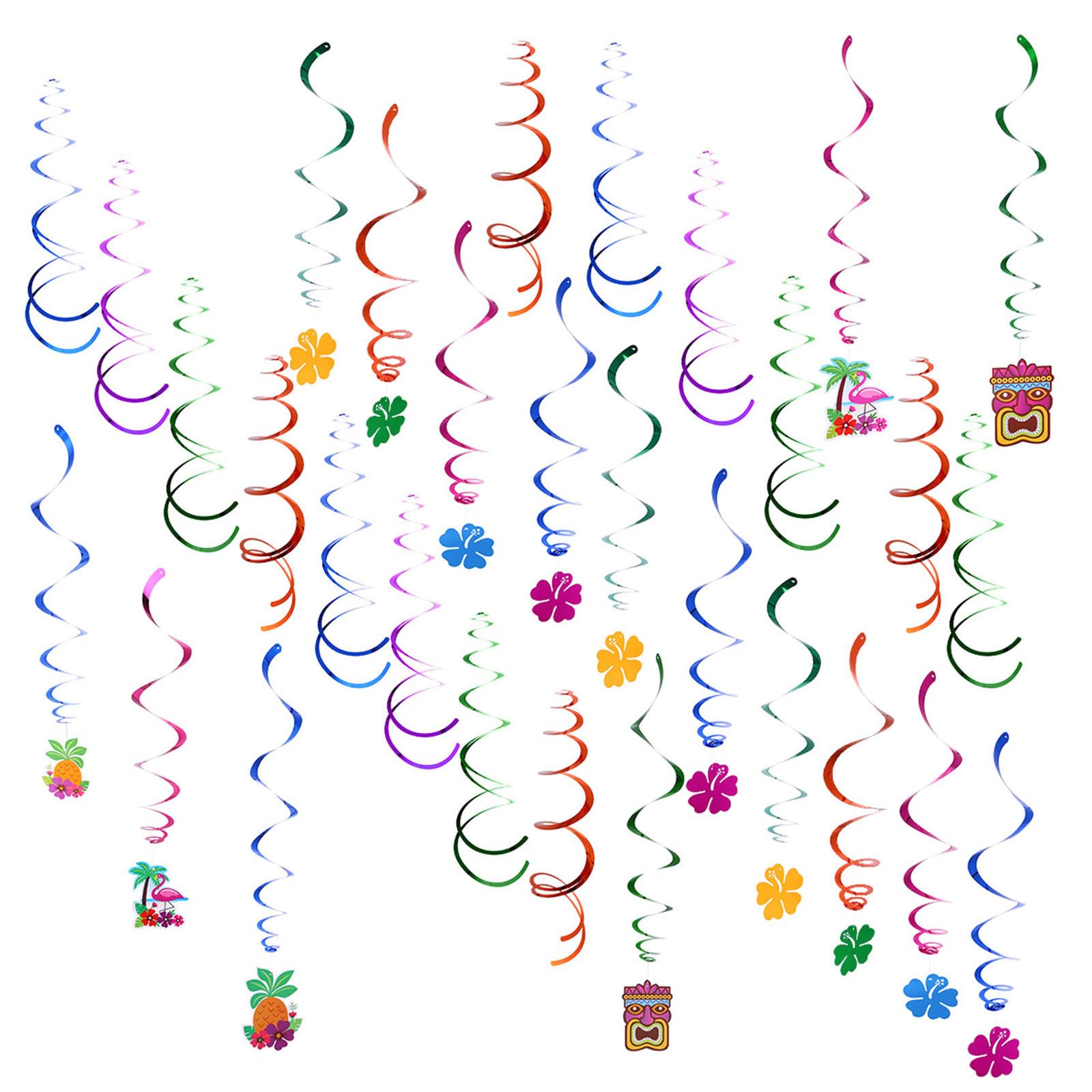 MAGICLULU 60 Pz Decorazioni per Feste Hawaii Decorazioni per Feste estive Decorazioni per Feste Divertenti Decorazioni hawaiane turbinio Appeso Hawaiano Bomboniere per Feste alle Hawaii