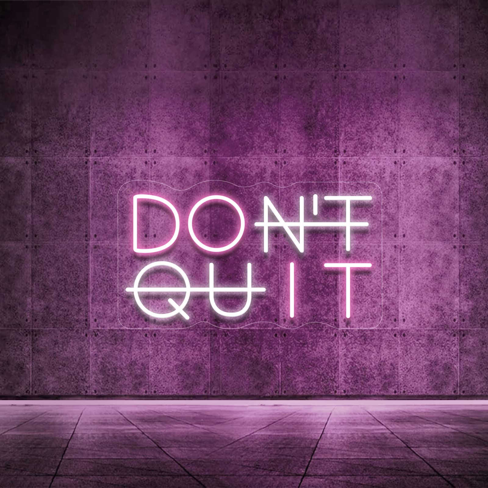 Don't Quit LED Neon Sign for Wall Decor, DO IT LED Neon Lights Party Decorations, USB Powered Switch LED Neon Lights lighting adjustable for Office Room, Gym Room, Man Cave, Gamer Room Decor (Pink)