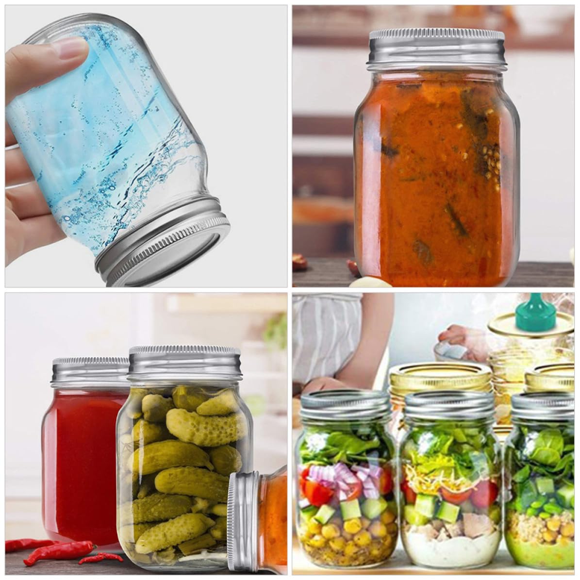 Ciieeo 6 Stück Große Einmachgläser aus Glas mit Deckel 500ml Luftdichte Frischhaltedosen für Lebensmittelaufbewahrung zu Hause und Restaurant