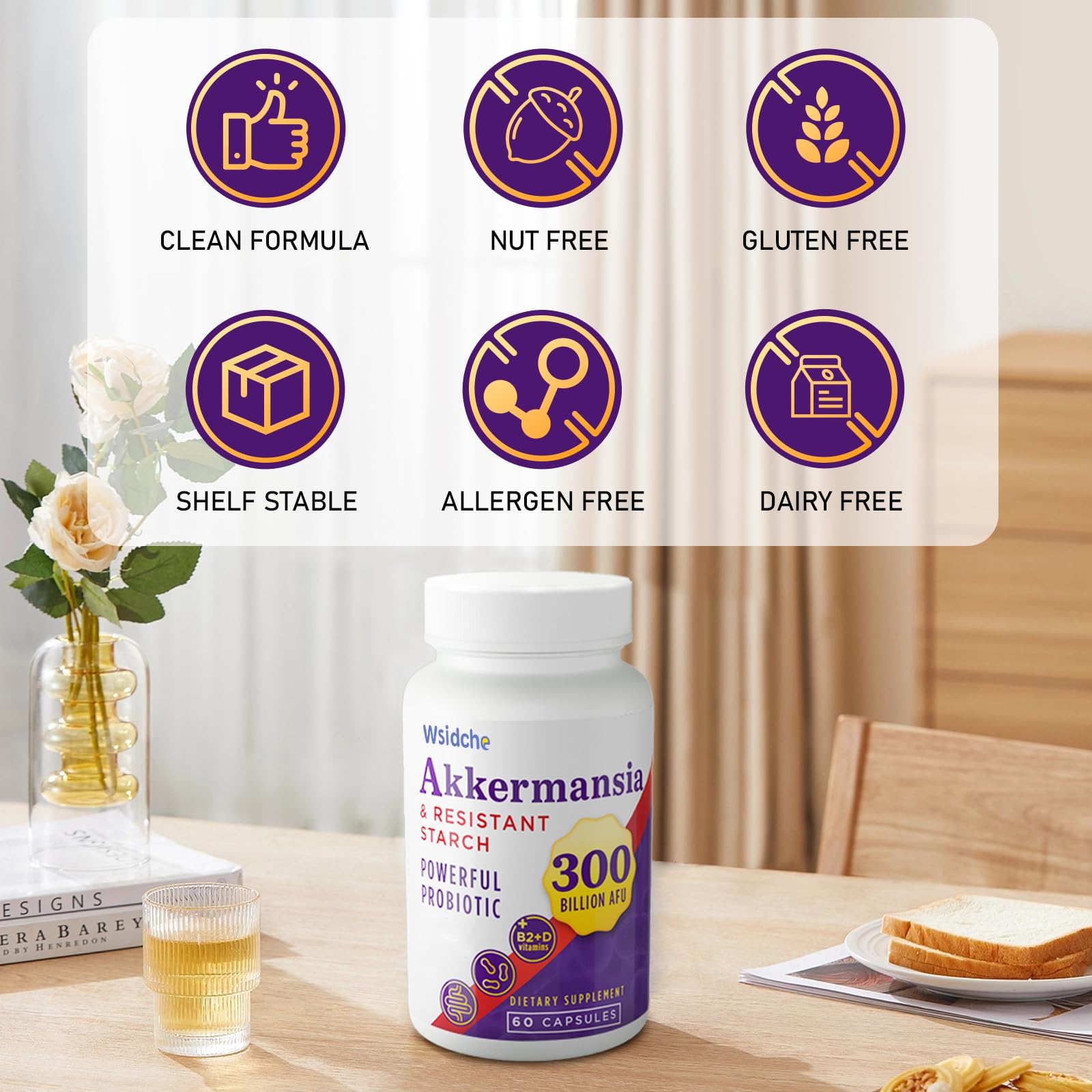300 Billion AFU Akkermansia Muciniphila Probiotics for Women Men, 60 Caps — Amazon image 5