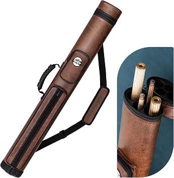 Trymaker Snooker Cue Case, Pool Cue Case for 2-Piece Cue Not for 3/4 Cues, Made of Faux Leather Snooker Accessories