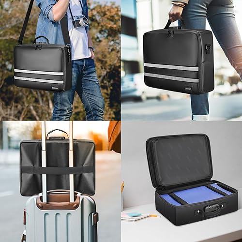 Miniatura 6 de DEEGO Bolsa de documentos ignífuga con cerradura, organizador de documentos importante, impermeable, caja organizadora de archivos, caja de