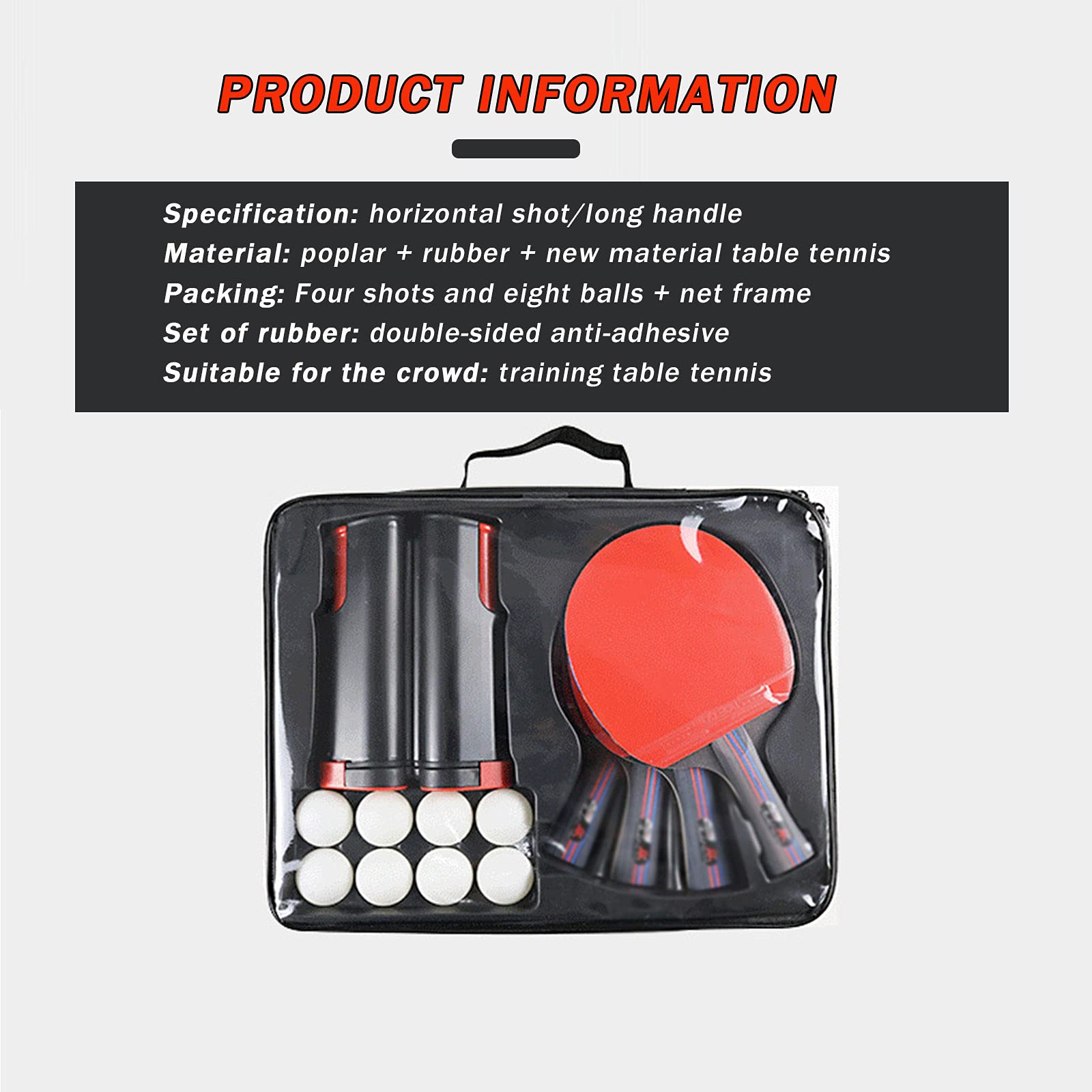 PPong Set Ping Pong Portatile Premium - Rete Retrattile, Racchette E Palline 3 Stelle Con Custodia