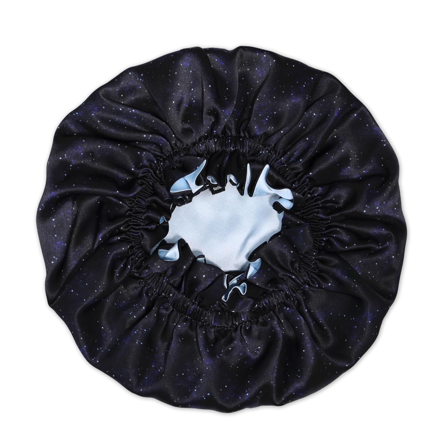 NOCHKA 100% Mulberry Silk Bonnet for Women Hair Care, Double Layered, Silk Hair Wrap for Sleeping with Elastic Stay On (Midnight)