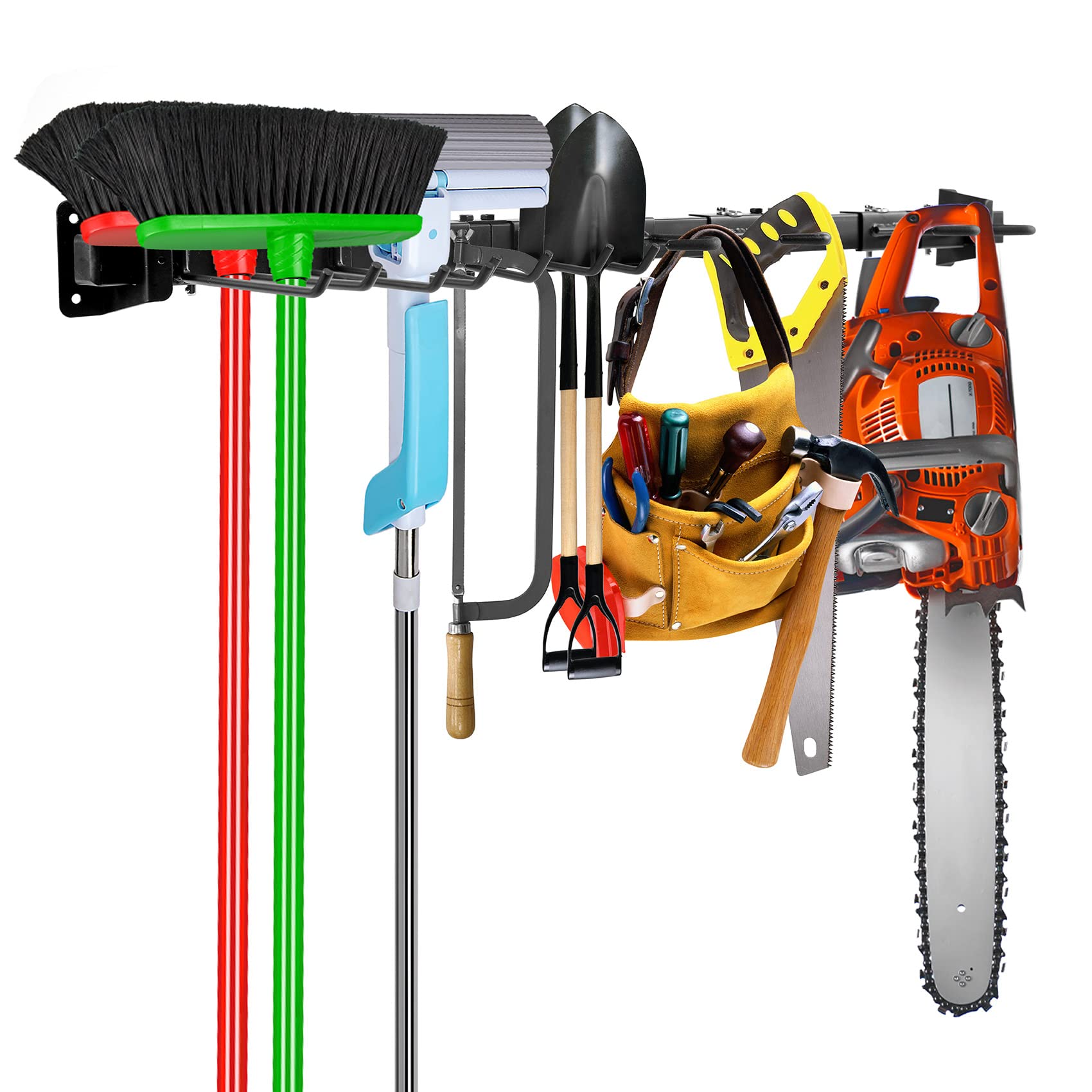 Nowray Garage Tool Organizer Wall Mount, Tool Storage Rack with 8 ...