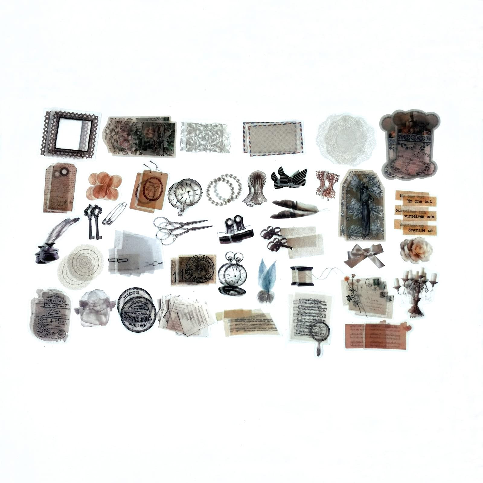 Washi Stickers Knaid 200 Pieces Vintage Ephemera Pack Decoupage Paper ...