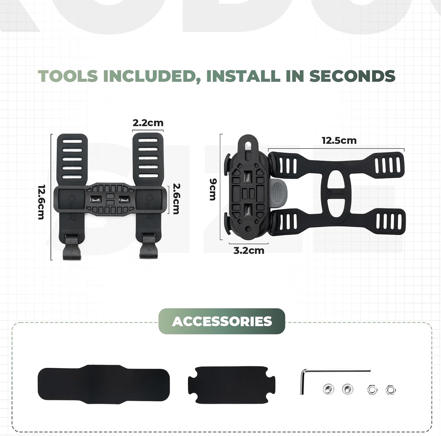 ROCKBROS Magnetic Strap Water Bottle Holder with Quick-Release Button for Road Bikes, Mountain Bikes, Scooters, Backpacks, and Folding Bikes