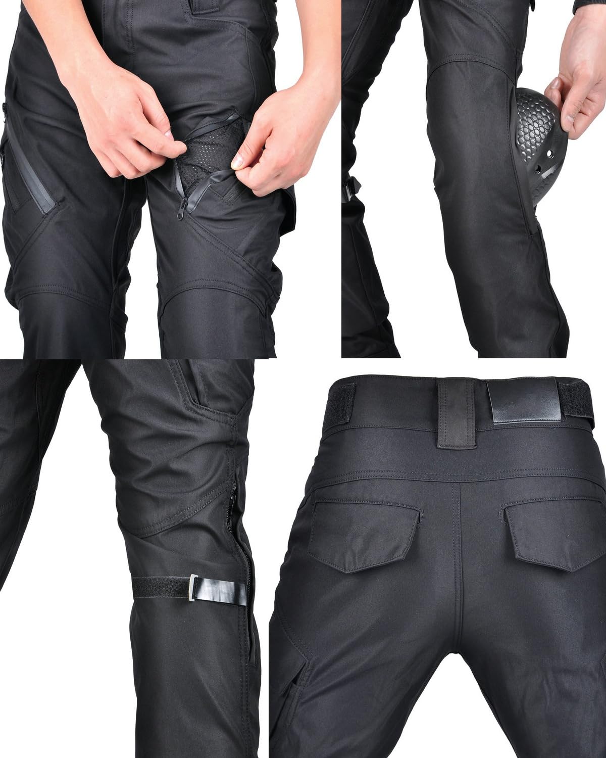 Pantalon De Moto Imperméable Protection/Taille Ajustables Pantalon De Vélo avec Bandes Réfléchissantes