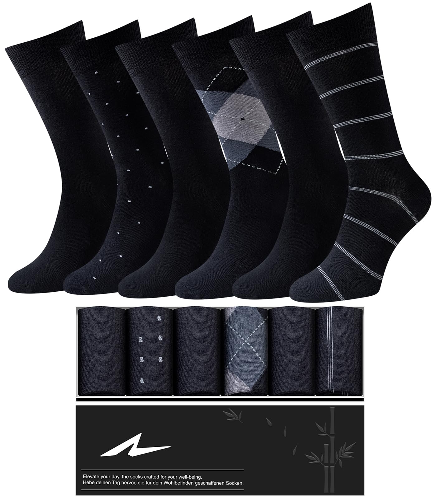 Niorasen Mens Dress Socks Bamboo Rayon