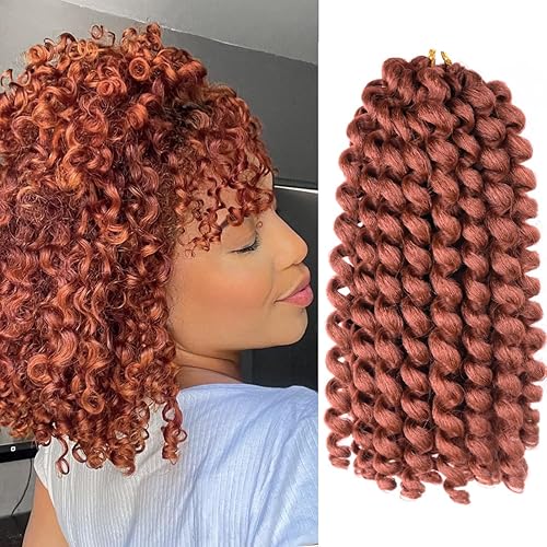Extensiones de cabello rizado tipo varita de ganchillo de 12 pulgadas, color degradado T30, trenzas de ganchillo para mujeres negras, 5 unidades, 18