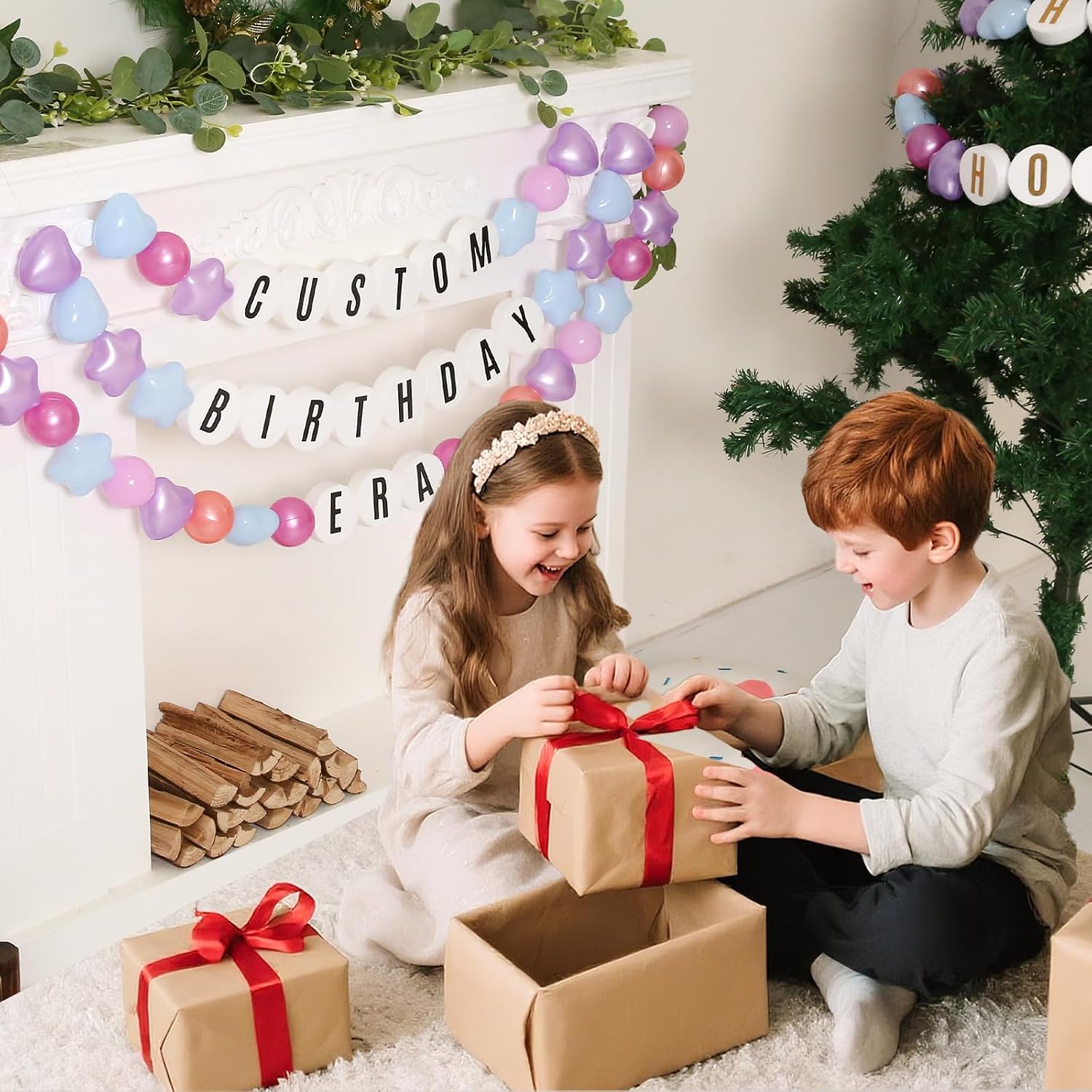 87 Pcs Friendship Bracelet Heopeis Birthday Banner Kit Famous Singer Customizable Party Giant Garland with 50pcs 3 Shape Balls Decor for Birthday Wedding Back to School DIY Supplies(Mermaid Color) image 2