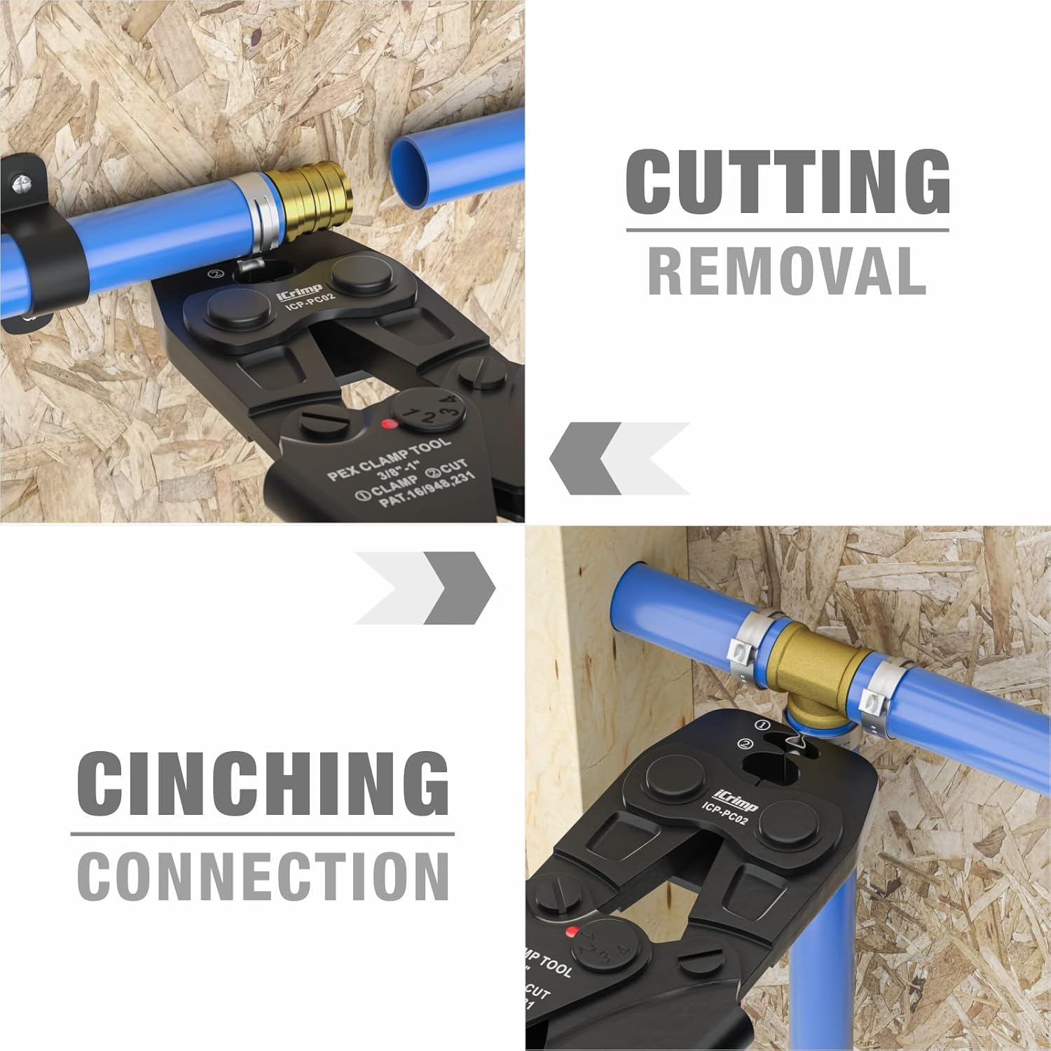 PEX Pipe Cutter & PEX Clamp Cinch Removal Tool Bundle