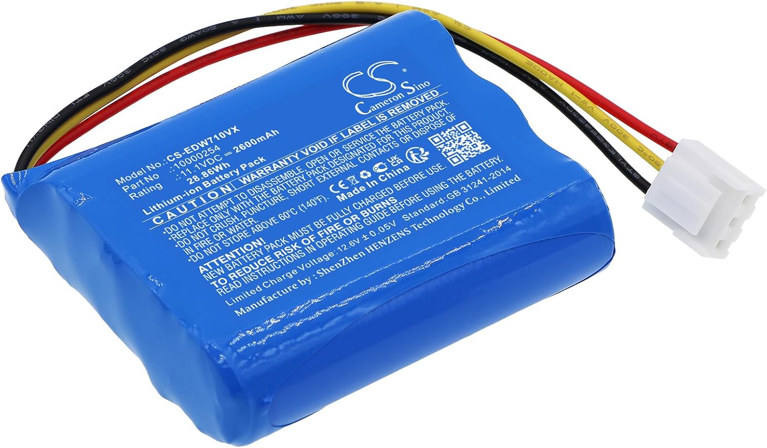 Cameron Sino Battery for Ecovacs TBW60, W710, W720, W733, Winbot 710, Winbot 730, Winbot 733, Winbot W710, Winbot W730, Winbot W733, Winbot WRN60, WRN60 PN:Ecovacs 10000254 2600mAh / 28.86Wh