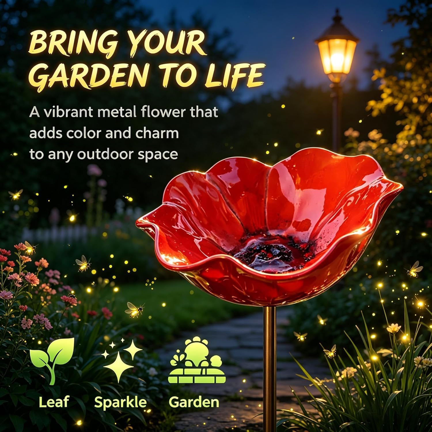 3 Stück Vogeltränke Blume als Gartenstecker,Bienenblüten Keramik Tränke,Insektentränke Gartendeko,Blumenstecker für Rasen,Beete und Vögel（Keramik）