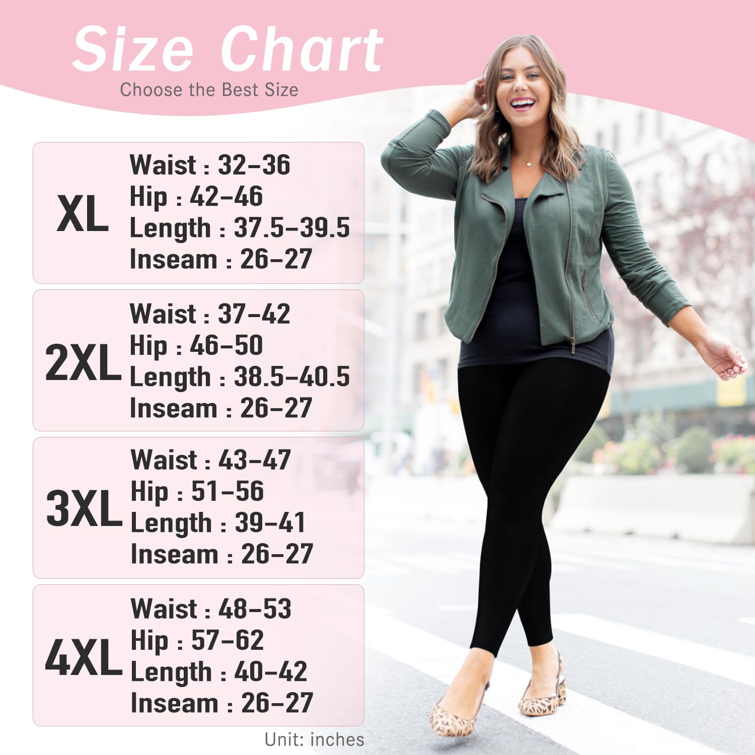 Confezione da 3 leggings taglie forti con tasche da donna, a vita alta, controllo della pancia, 1X-4X, morbidi pantaloni da yoga per allenamento