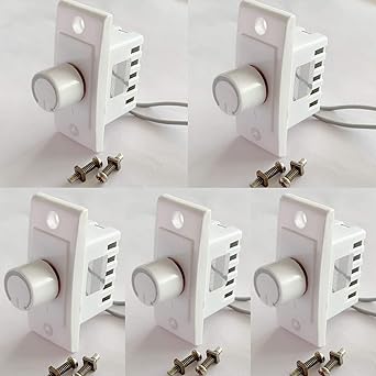 Hi-PLASST Switch Dimmer (5pc) 1M Switch Type Regulators, 4-Step, Non-Modular Step Type Fan Regulators for Home & Offices (White) (L*B = 5 * 2.4cm)-Pack of 5