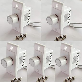 Hi-PLASST Switch Dimmer (5pc) 1M Switch Type Regulators, 4-Step, Non-Modular Step Type Fan Regulators for Home & Offices (White) (L B = 5  2.4cm)-Pack of 5