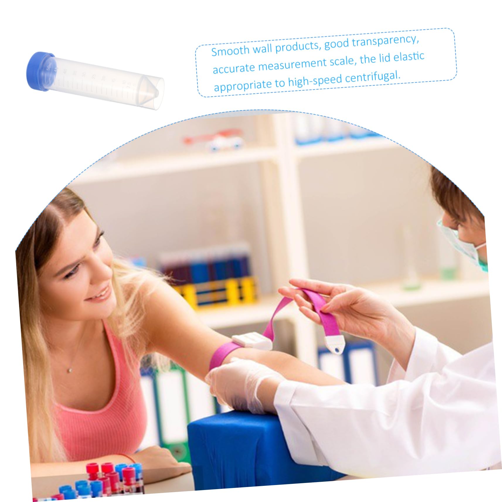 NAMOARLY 25 Pack 50ml Screw Caps High Transparency Accurate Scale for High Speed Centrifugal Random Color