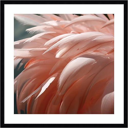 Kate and Laurel Framed Wall Art Print Flamingo No. 1 by Alicia Bock, 25 x 25, Svelte Noir Black Frame, Modern Contemporary, Animal Art for Wall Decor