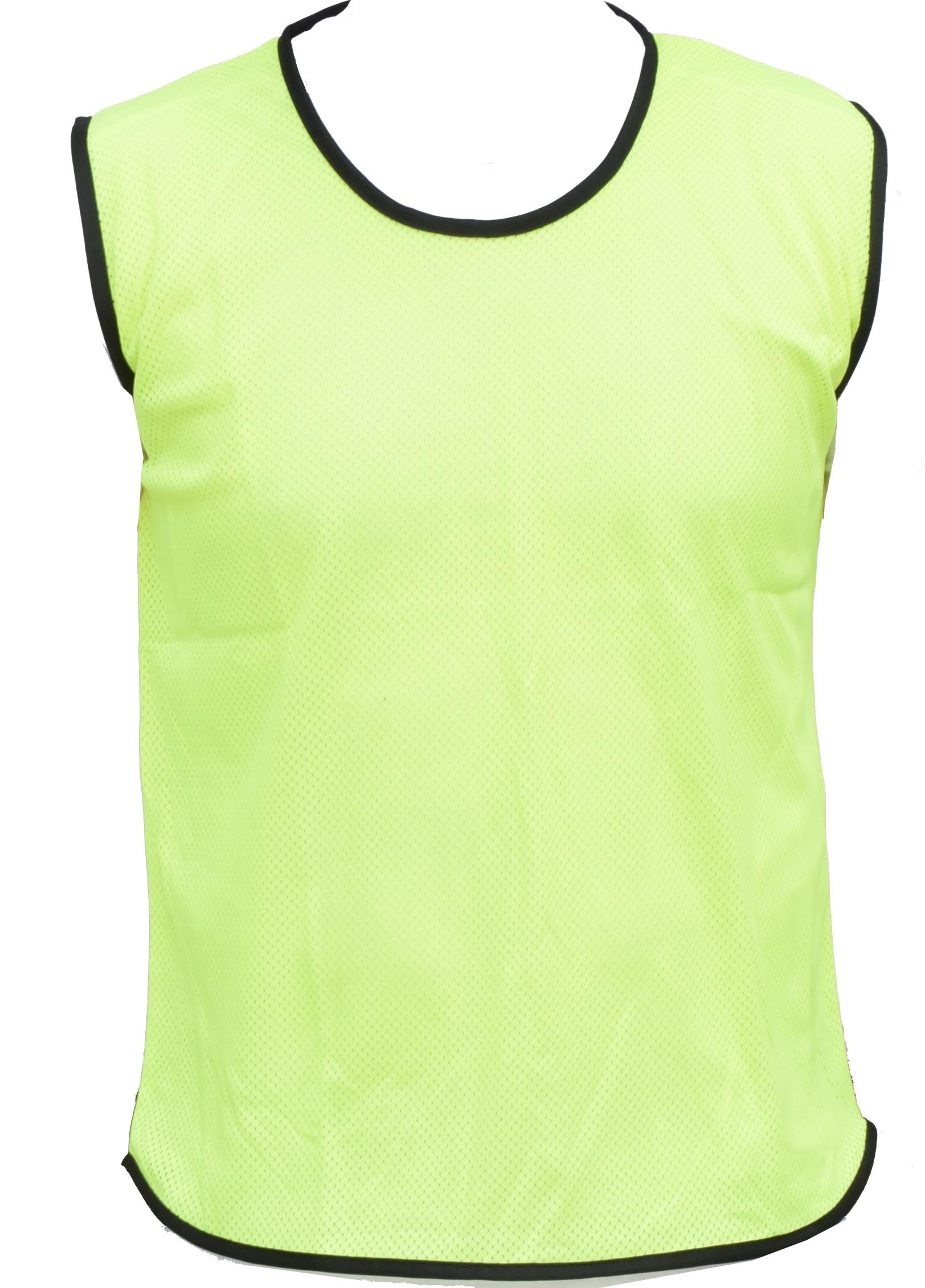 Pack of 10 Sports Training Bibs Football Rugby Hockey Netball Cricket Volleyball Vests Soccer Sports Club (7 Sizes 13 colours)) (YL (Under 14), Yellow)