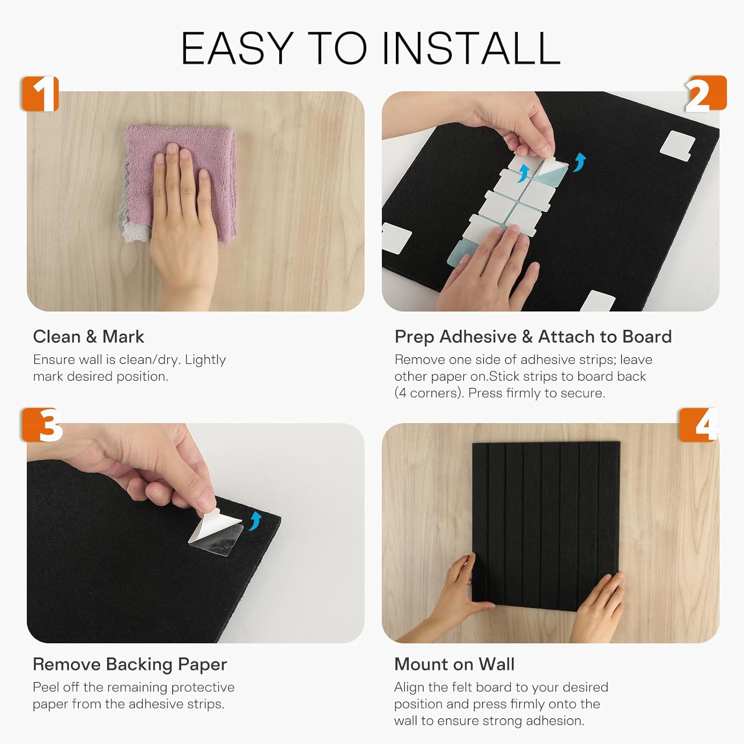 MaxGear Large Cork Boards for Walls 48" x 36", White Felt Bulletin Board Tiles for Office Decor, 12 Pack Felt Wall Tiles with Slat Paneling, Push Pin Board Home Wall Organizer