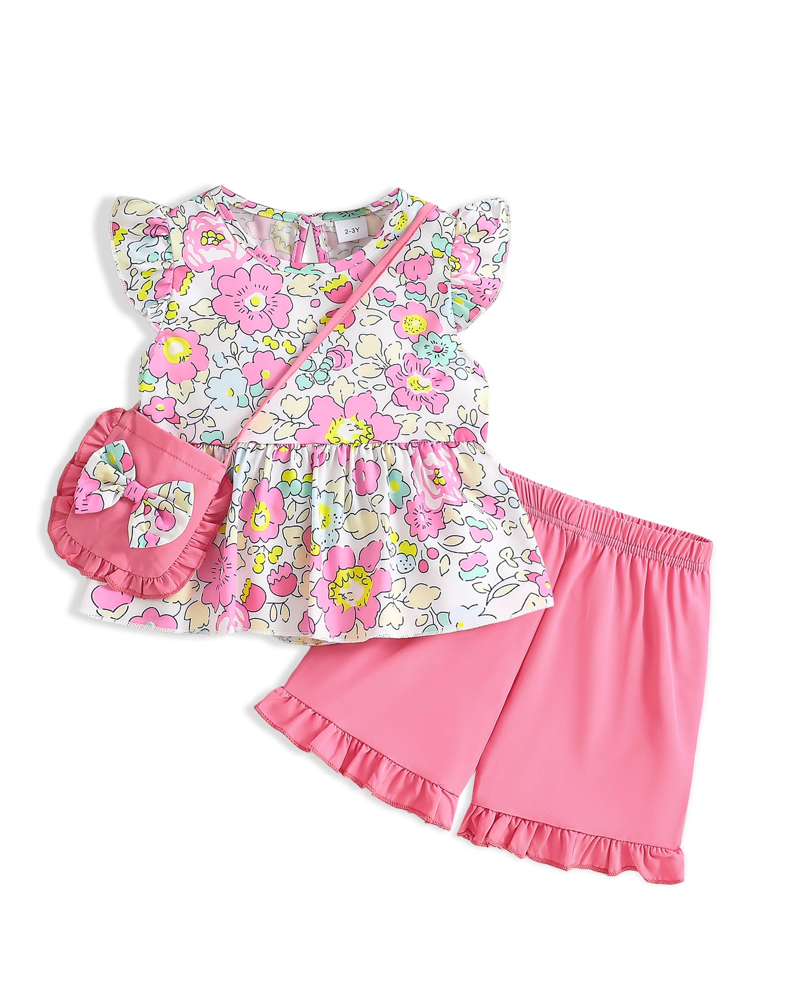 Weebaby Toddler Girl Clothes Baby Summer Outfits Sleeveless Halter Top Ruffle Short Set Cute Kids Clothes Girls