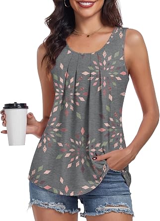 syoss Womens Tank Tops Dressy Casual Sleeveless Blouses Summer Loose Fit Outfits Trendy Shirt
