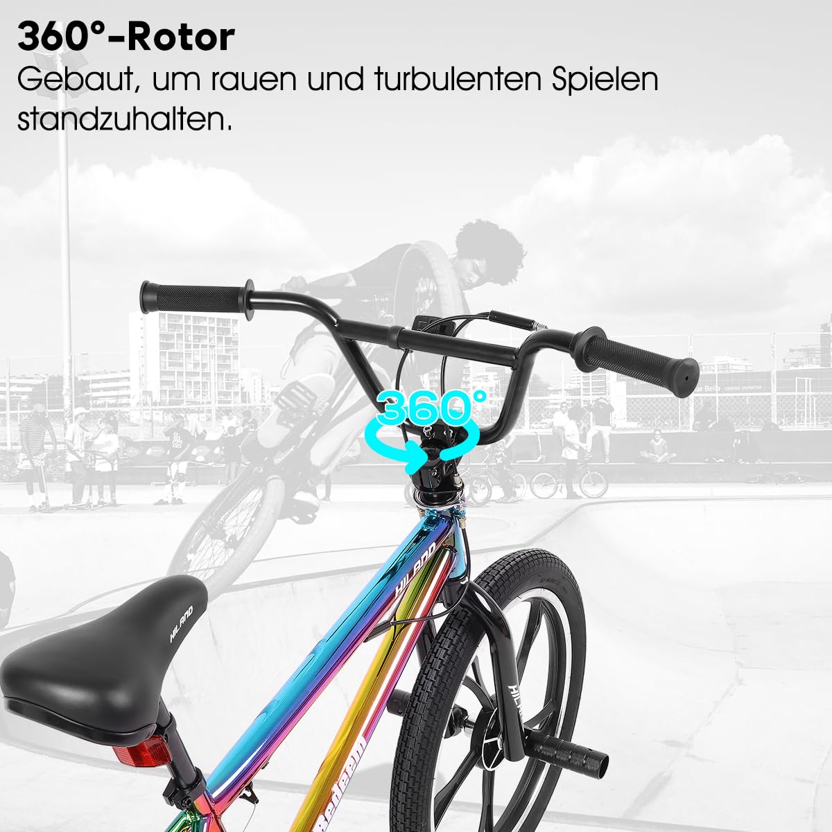 Hiland 20 Zoll 3/5/Multiple Speichen Kinder BMX Fahrrad für Jungen Mädchen ab 7 8 9 10 Jahre alt, 360 Grad Rotor Freestyle, 4 Pegs Single Speed Kinder BMX Fahrrad