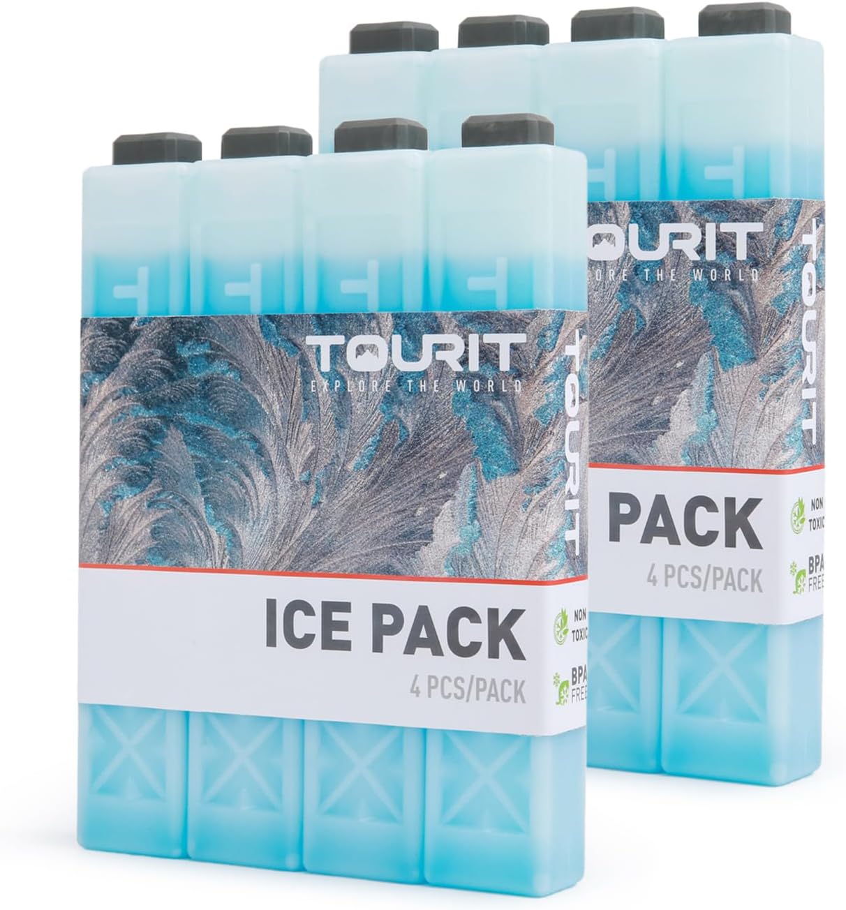 TOURIT Ice Packs for Coolers Reusable Long Lasting Freezer Packs for Lunch Bags/Boxes, Cooler Backpack