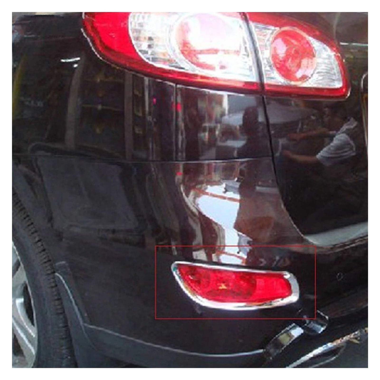 Rear Bumper Fog Light Lamp Cover Trim, Fit For Hyundai, Santa Fe 2010-2012 Chrome Tail Foglight Bezel Trims Car Accessories Osłona tylnego światła