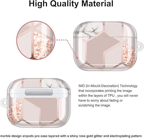 Miniatura 2 de JAHOLAN Funda para AirPods Pro, funda transparente de mariposa, bonita funda protectora suave a prueba de golpes con llavero para mujeres y niñas,