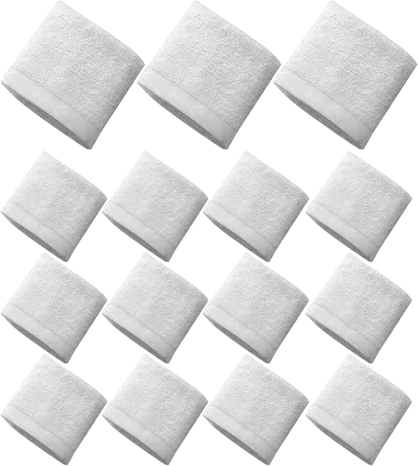 UKCOCO 15PCS Wash Cloths for Showering - 11.8x11.8 Inch White Soft Cotton Washcloth - White Machine Washable Towels - Highly Absorbent Towels for Bathroom, Spa, Gym