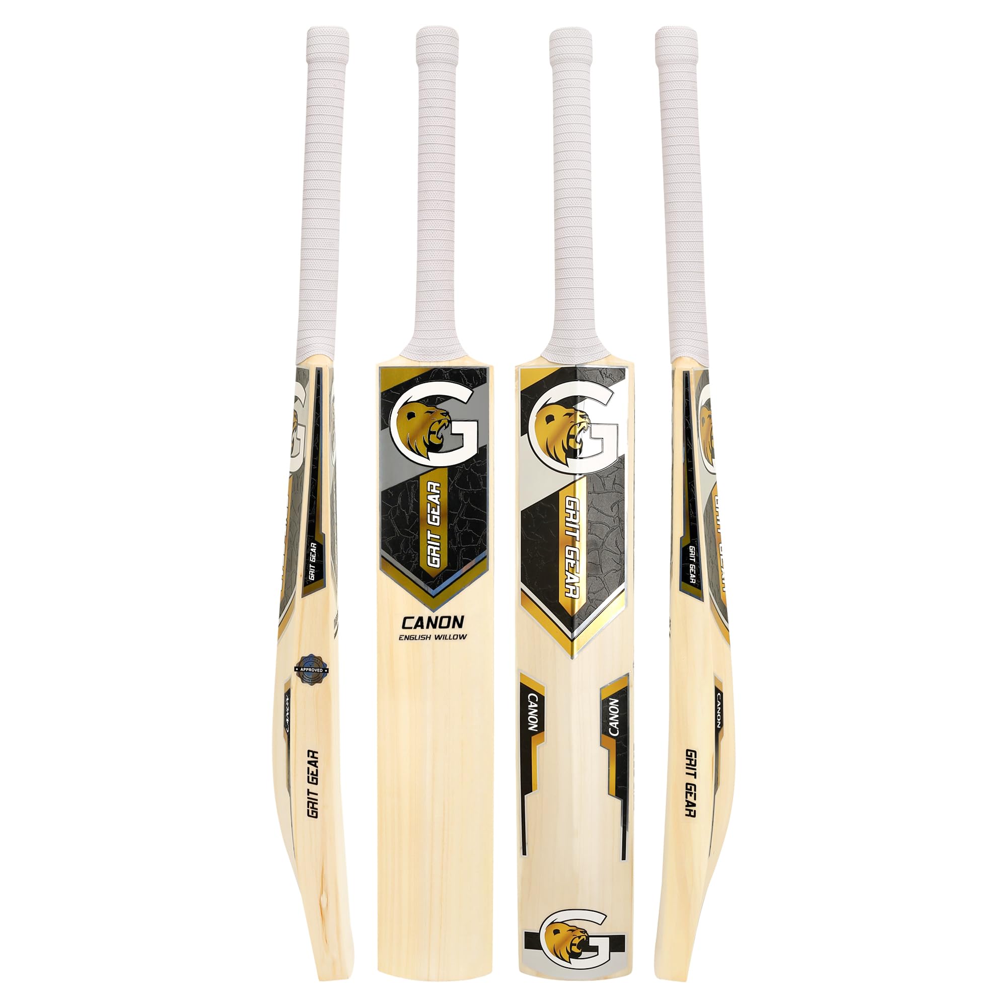 Grit Gear Cannon English Willow Premium Cricket Bat for Leather Ball with 4D Embossed Textured Sticker (Free Bat Cover) - Cannon ((Cannon with Black Cover)) (B0C9HXRYKP) Amazon Price History, Amazon Price Tracker