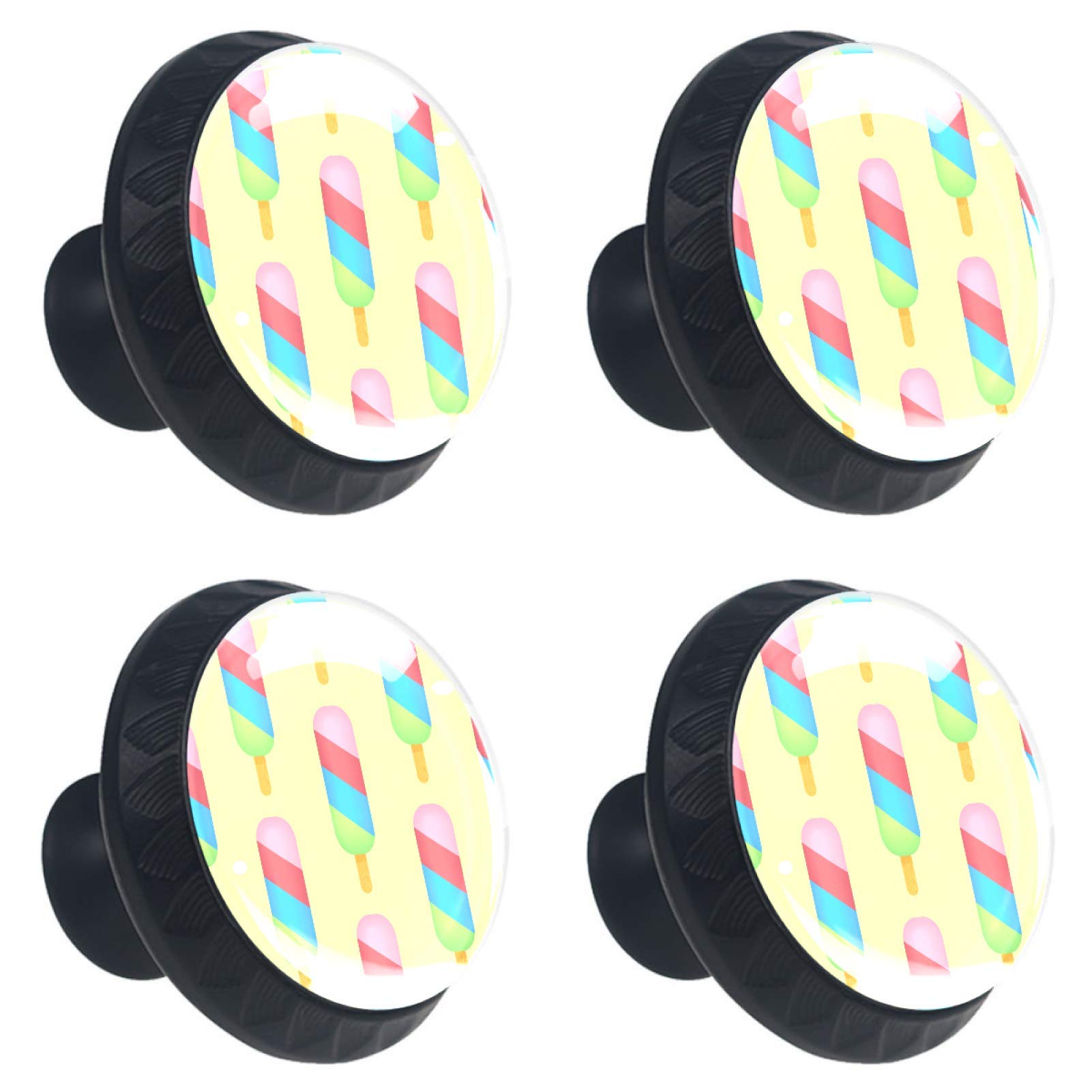 Boutons de tiroir en cristal à motifs de glaces design coloré 30 mm