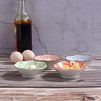 Vista 5 de Juego de 4 platos japoneses de cerámica para salsa de soja, para sushi, albóndigas, inmersión