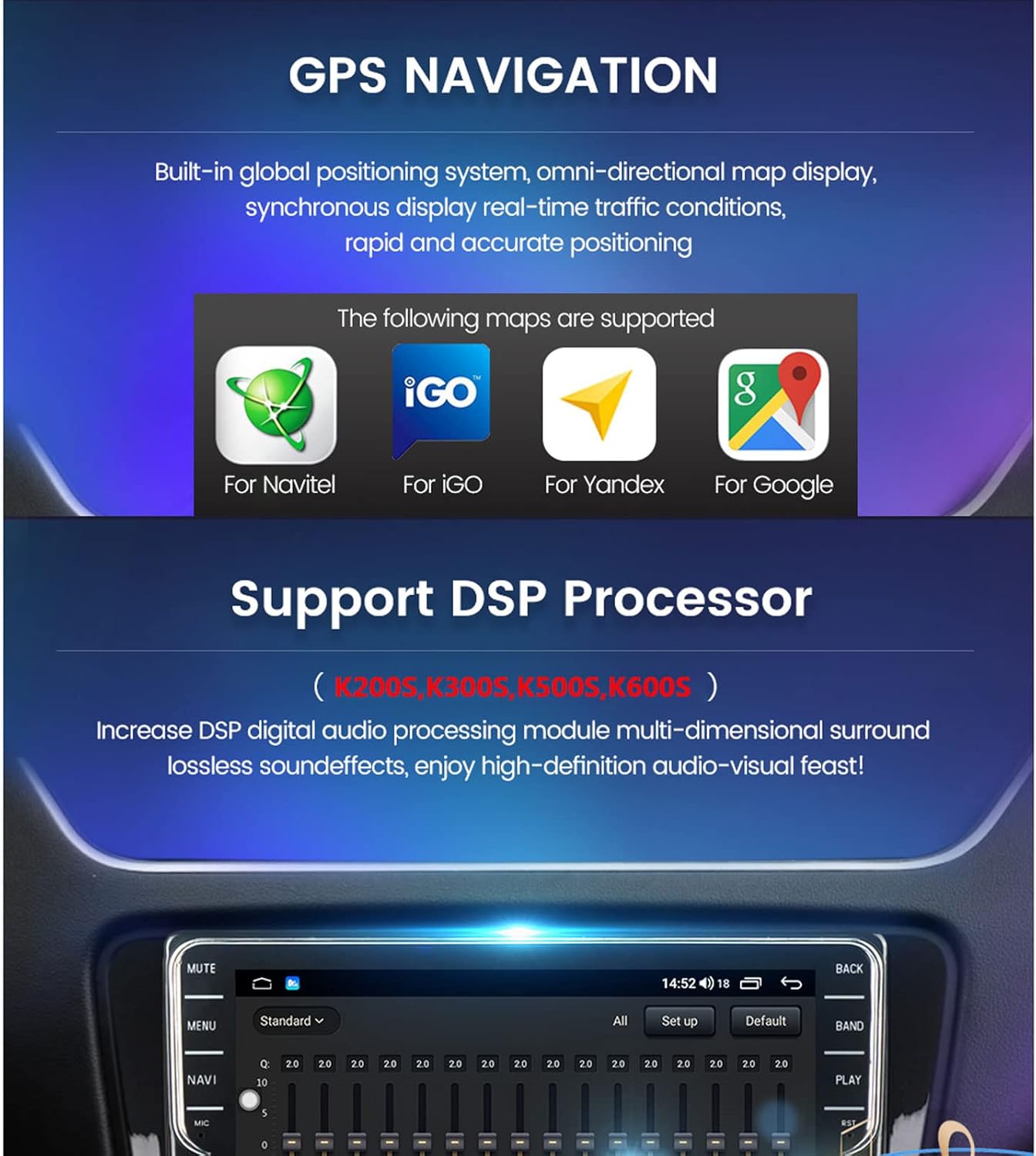 Android Double Din Car Stereo with Carplay, Android Auto, DSP, SWC, FM, 9 Inch Bluetooth Car Radio Receiver Touch Screen Car MP5 Player for Lexus RX300 RX330 RX350 RX400H