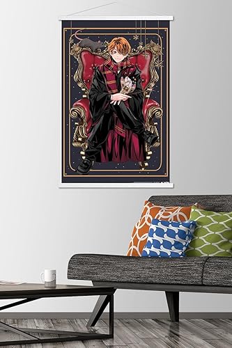 Vista 2 de Trends International The Wizarding World: Harry Potter - Dynasty Ron Wall Poster with Magnetic Frame Premium Print and White Hanger Bundle,Premium