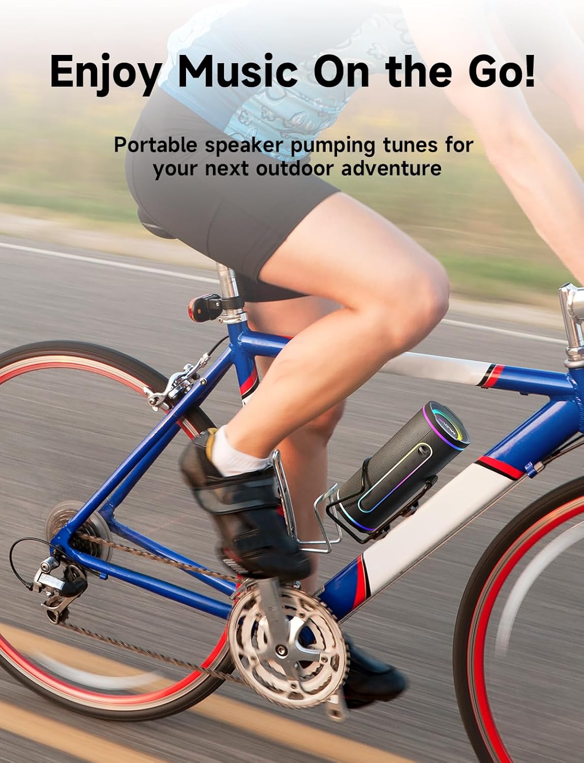 MLOVE E80 Speakers Bluetooth Wireless, Portable Waterproof Bluetooth Speaker with Aux Input, Micro SD Card Slot, Led Lights, Bass Boost, Dual Pairing for Outdoor, Travel, Car, Camping, 30W, Black - Image 3