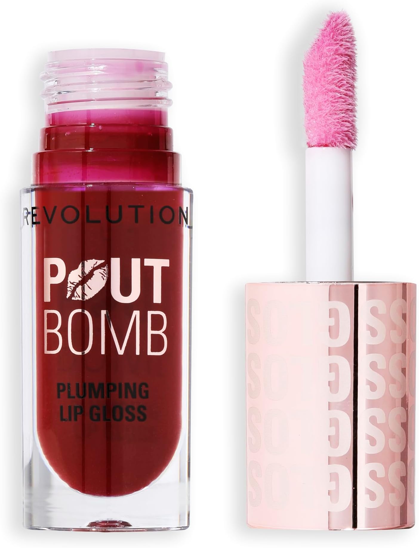 Revolution, Pout Bomb Plumping Lip Gloss, Buildable, High Shine for Hydrating, Plumping Finish, Buildable Color, Vegan & Cruelty-Free, Light Mauve, 0.15 fl oz