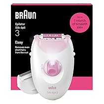 Braun Silk Epil 3 Epilatore Elettrico Donna Con Filo, Rasoio Elettrico Donna, Rimozione Facile Dei Peli, Pelle Liscia A Lungo, Include Testina Rasoio E Cappuccio Regolatore, 3-032, Rosa