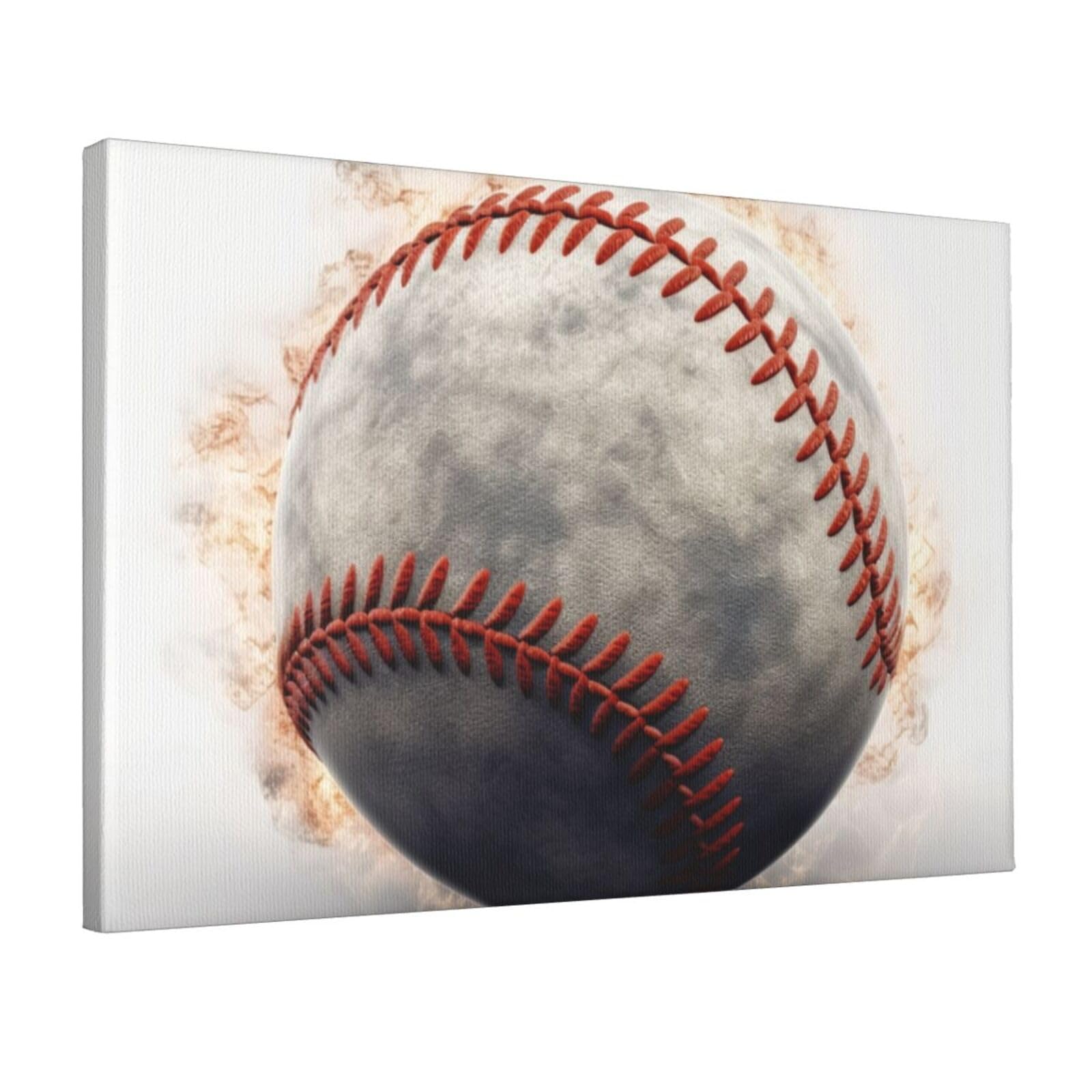 Canvas Wall Art for Living Room Wall Decor 12"x18" Modern Artwork Painting Pictures Hanging Canvas Prints baseball Aesthetic Wall Art for Bedroom Bathroom Office Wallart Decor