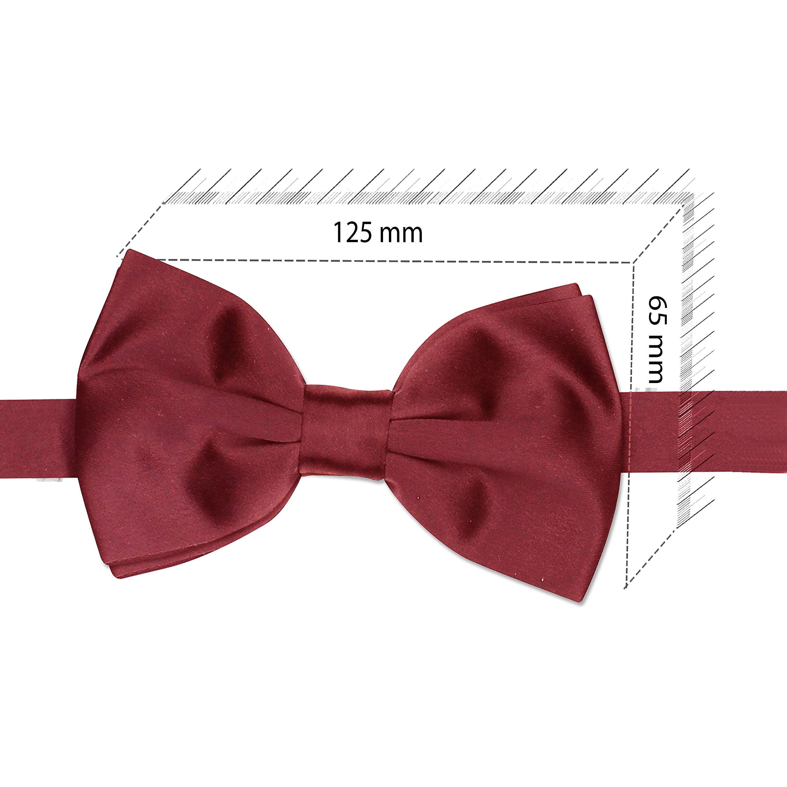 Peluche Essentials Premium Satin Maroon Bowtie for Men- Comes in a Gift Box - Image 8 thumbnail