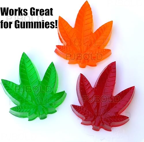 Miniatura 3 de Moldes de silicona para dulces de hojas de cáñamo de marihuana paquete de 3