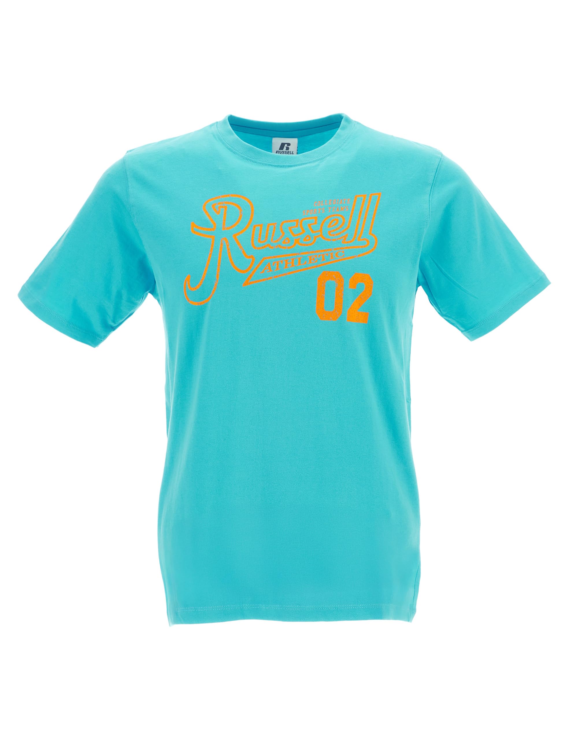 Russell Athletic SS Crewneck Tee Shirt Short Sleeve T-Shirt, Blue Curacao, 104