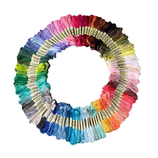 Friendship Bracelet String 50 Skeins Rainbow Color Embroidery Floss Cross Stitch Embroidery Thread Cotton Floss Bracelet Yarn, Craft Floss