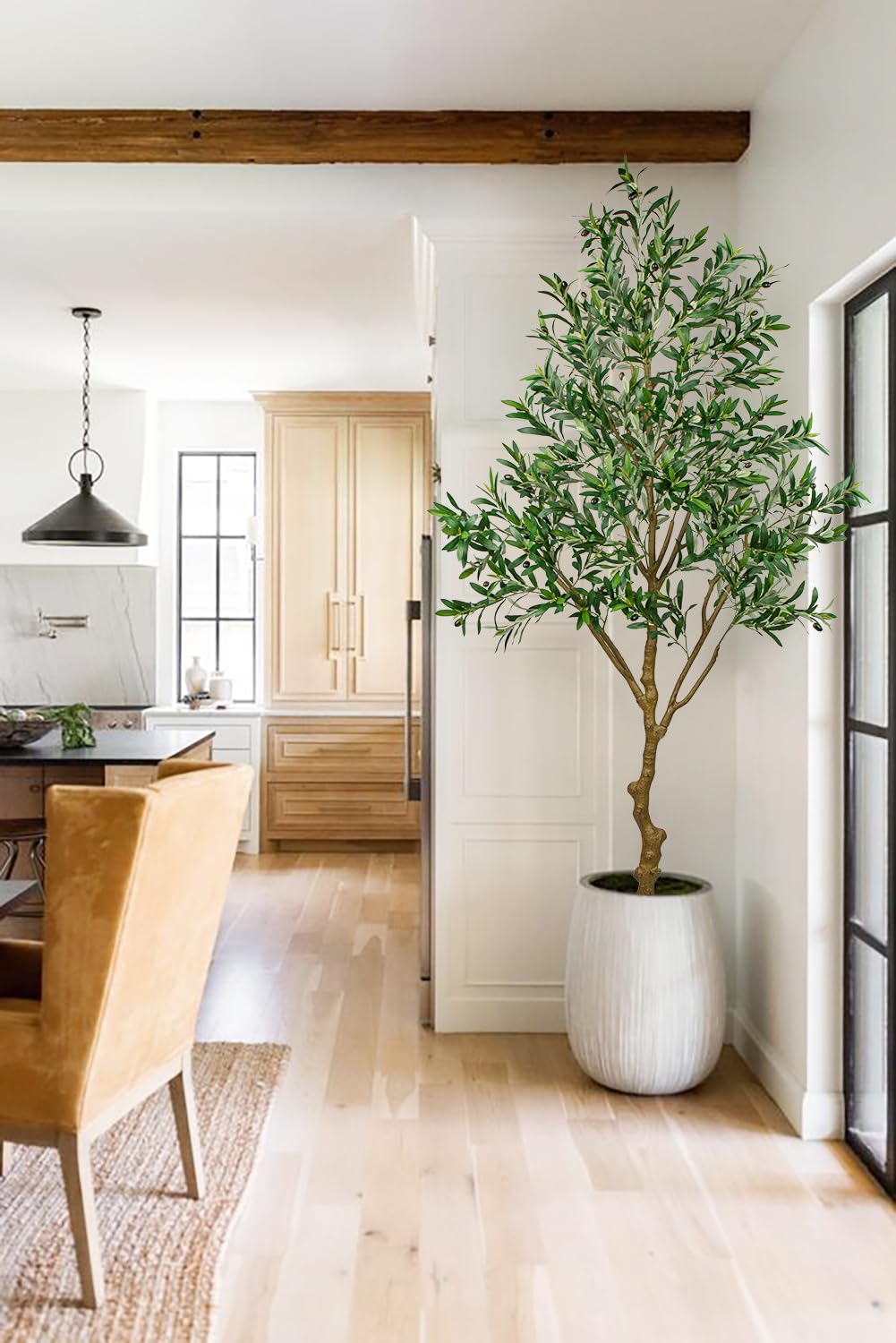 Oairse 210 cm olivo artificial planta artificial plantas artificiales grandes plantas artificiales plantas falsas plantas de plástico en maceta, árbol artificial como real para decoración del hogar