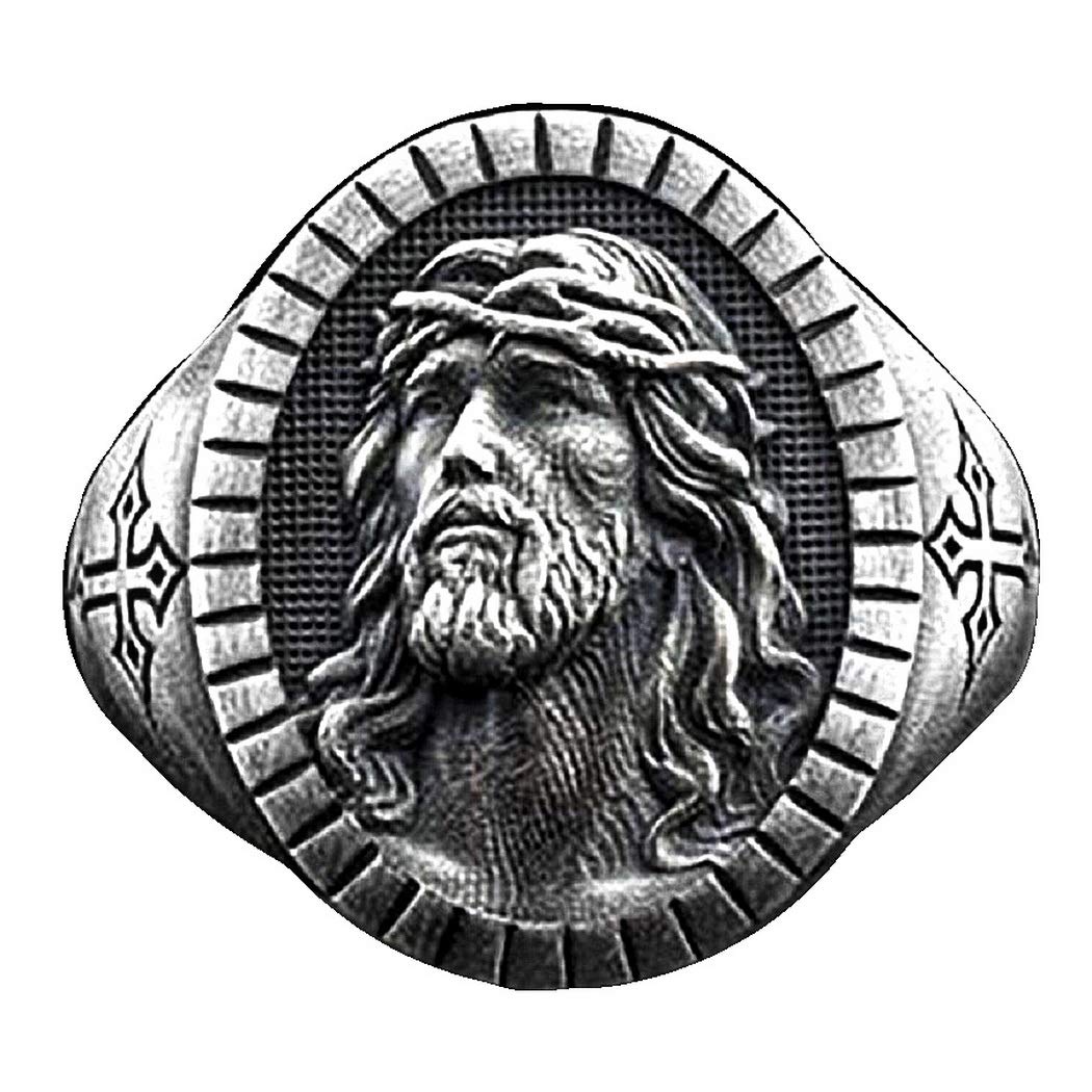 Buy Jesus Head Ring for Men, Catholic Christian Cross Ring, Vintage