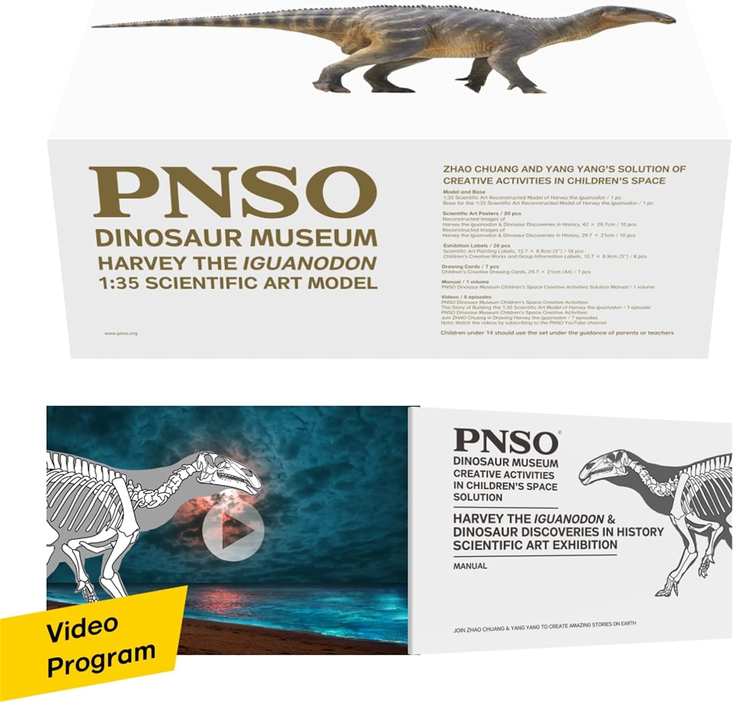 Dinosaur Museums Series 1:35 Scale Iguanodon Harvey Figure Scientific Art Model Realistic Animal Gift