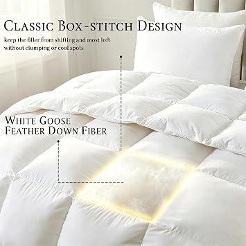 Beautyrest AllSeason White Goose Feather Down Fiber Duvet Insert King Size